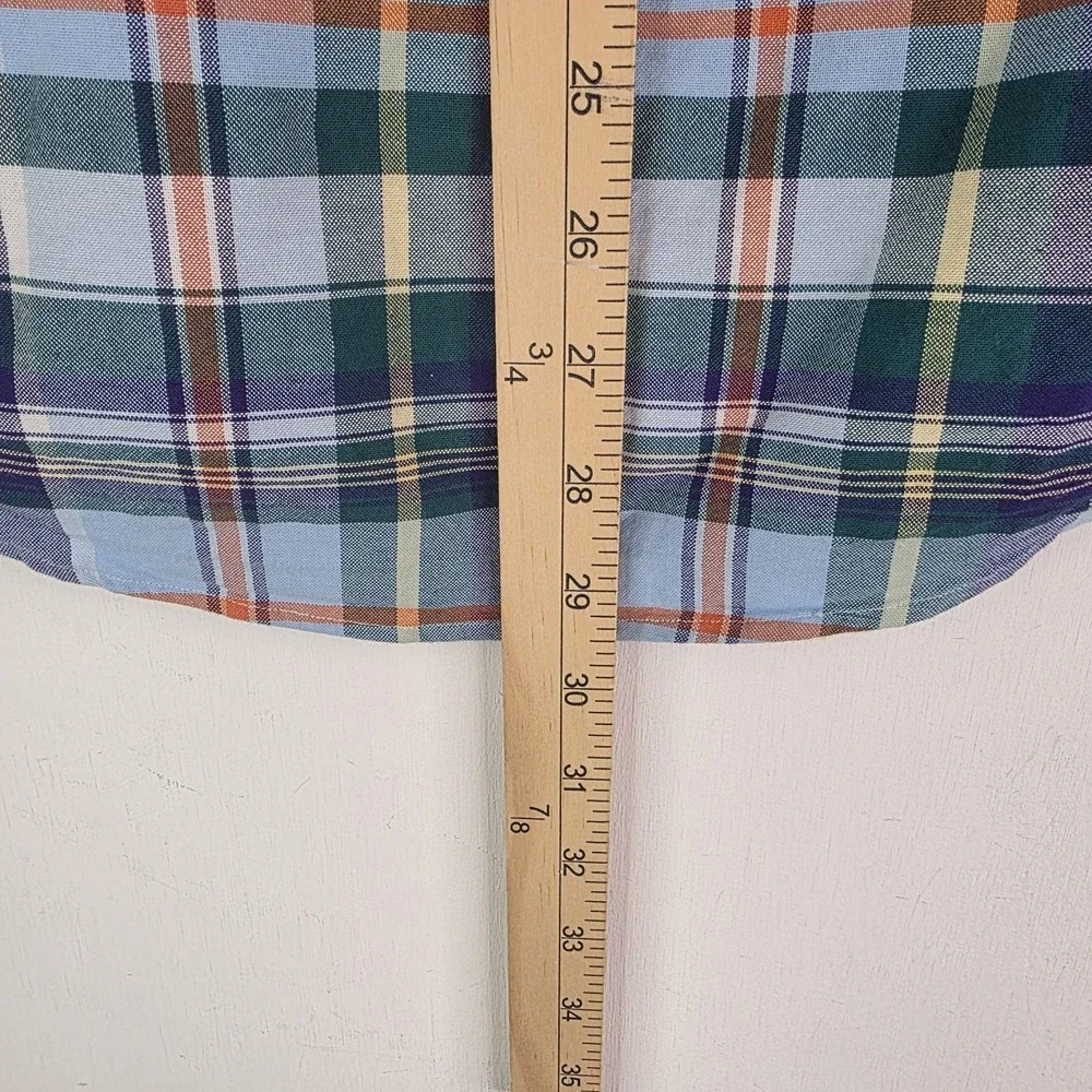 Ralph Lauren Men S Slim Fit Stretch Oxford Green Plaid Shirt Button Flesh Pony‎